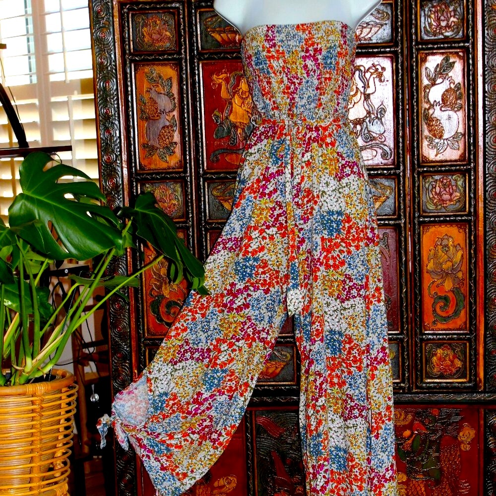 Strapless Smocked Jumpsuit